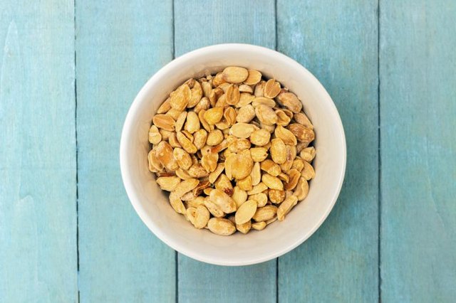 Small bowl of organic peanuts