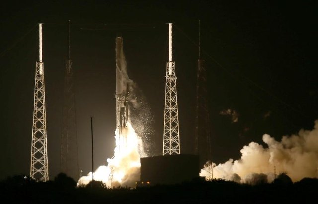 The SpaceX Falcon 9 rocket launches