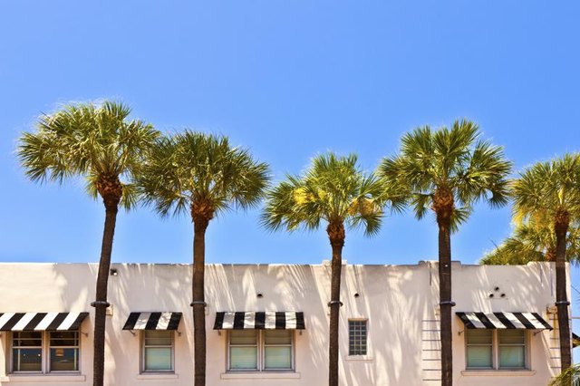 Historic building detail in South Beach Art Deco District.