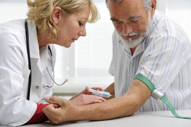 Man having his cholesterol tested.