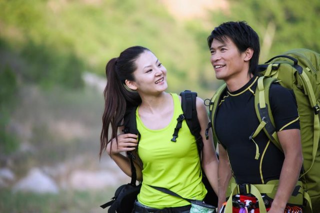 Couple hiking.
