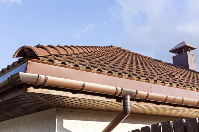 Close-up of terracotta roof tiles on a home Close-up of terracotta roof tiles on a home