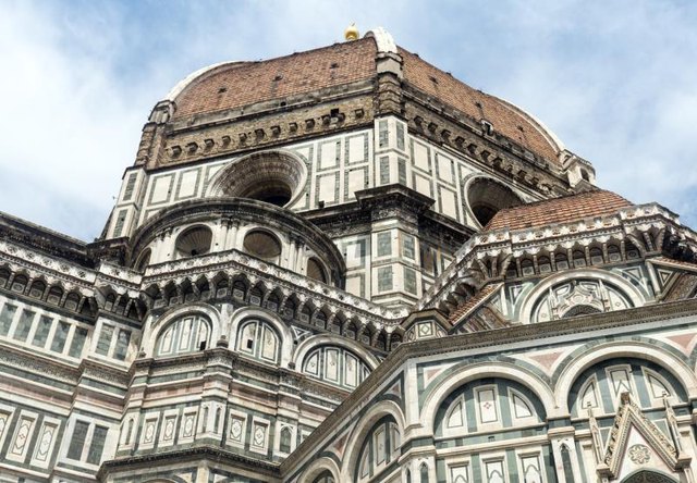 A side view of the Florence Cathedral, designed by Brunelleschi