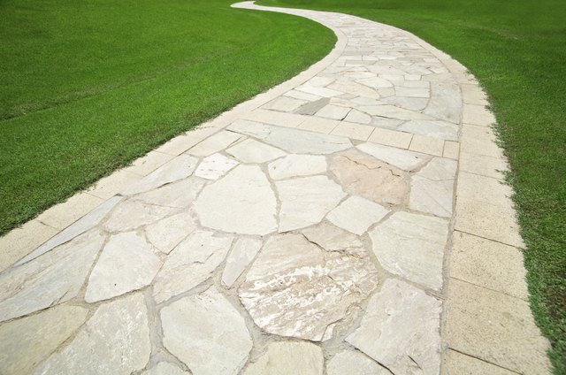 Irregular flagstones fit together like a jigsaw puzzle.