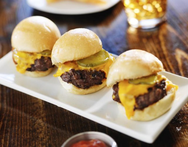 Mini cheeseburgers.