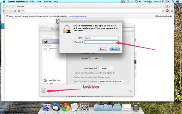 How to unlock user library on a mac
