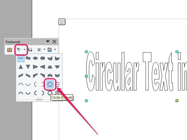 how to curve text in openoffice draw