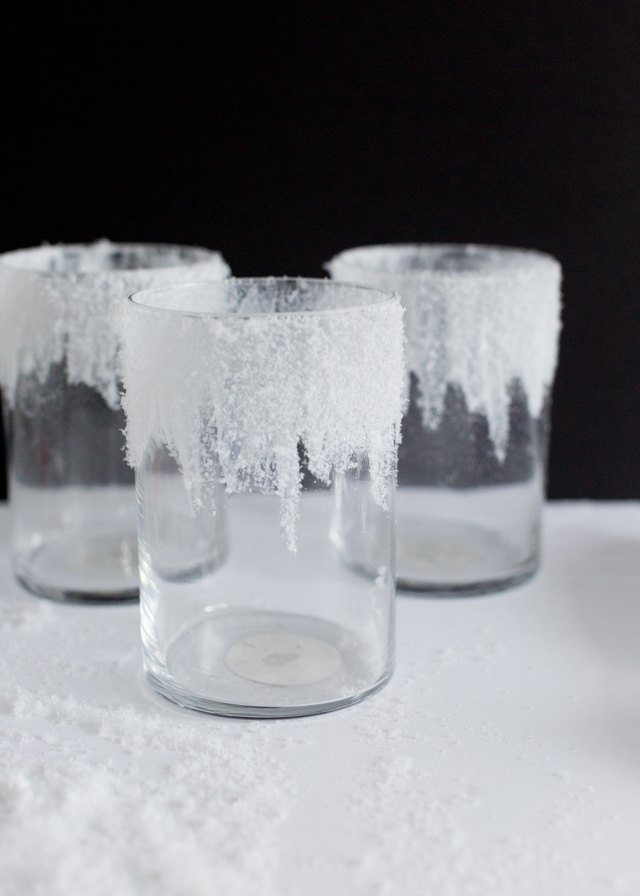 Easy DIY Frosted Glass Candle Holders