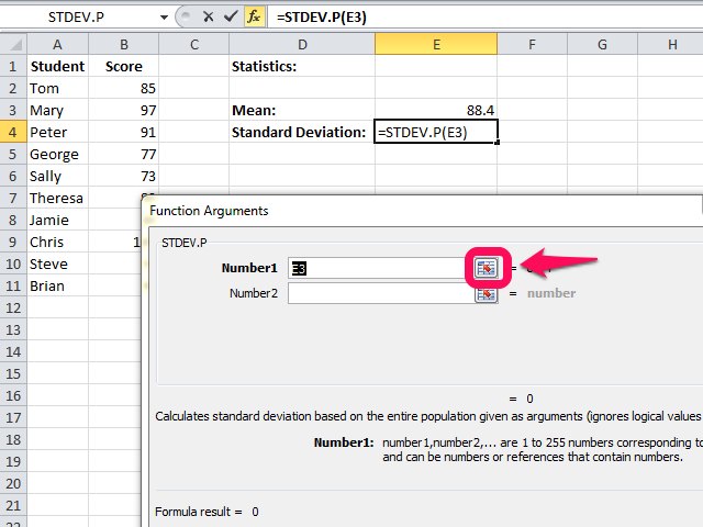 how to calculate weighted standard deviation in excel