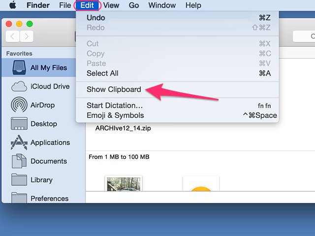 view clipboard in word for mac