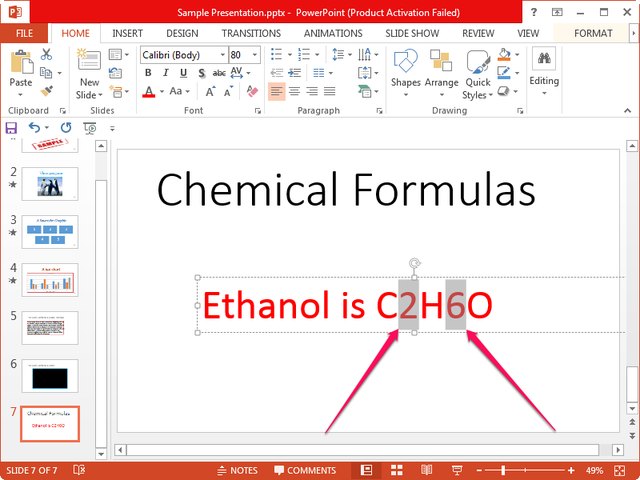 keyboard shortcut for subscript in powerpoint