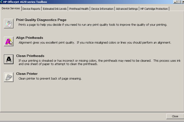 hp clean printhead test page