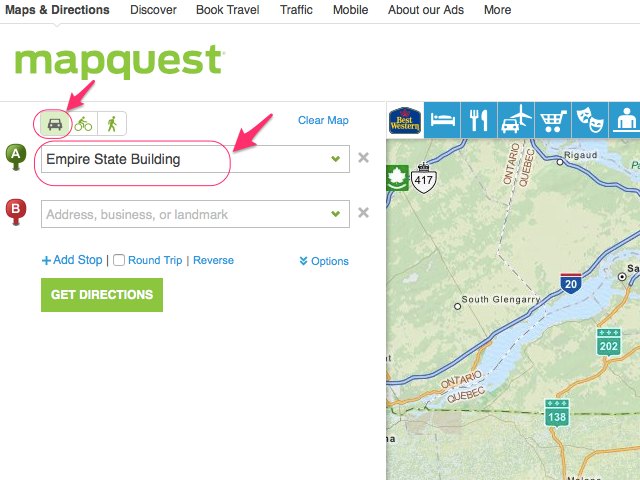 Driving Directions From Mapquest