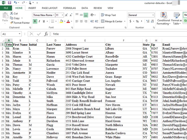 import comma delimited file into excel