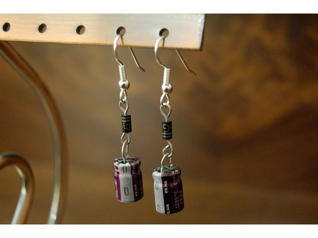 Earrings from electronic components Earrings from electronic components