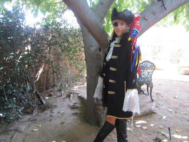 The lady is a pirate. The lady is a pirate.