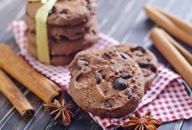 Chocolate chip cookies on a table. Chocolate chip cookies on a table.