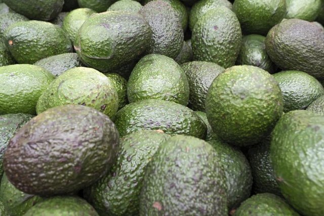 Avocados for sale at a market. Avocados for sale at a market.