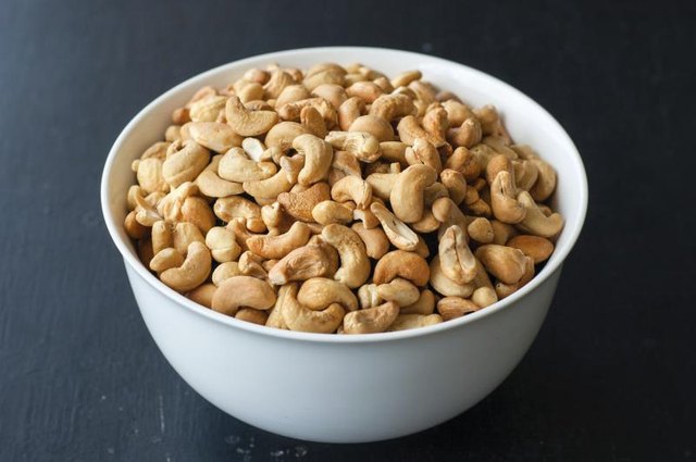 A bowl of cashew nuts. A bowl of cashew nuts.