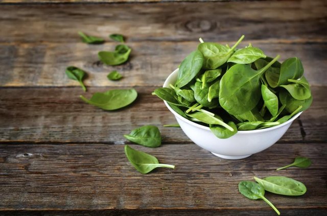 Small bowl of raw spinach. Small bowl of raw spinach.