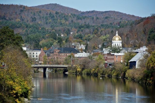 Small riverside town in Vermont. Small riverside town in Vermont.
