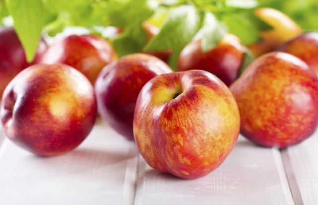 Fresh nectarines on table. Fresh nectarines on table.