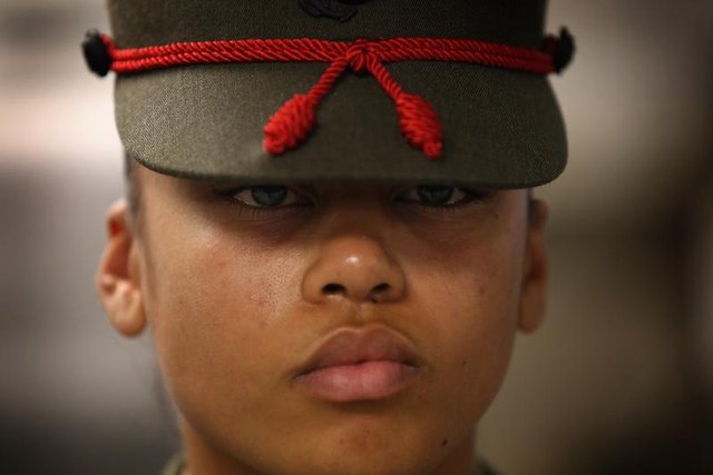 Female Marine in uniform Female Marine in uniform