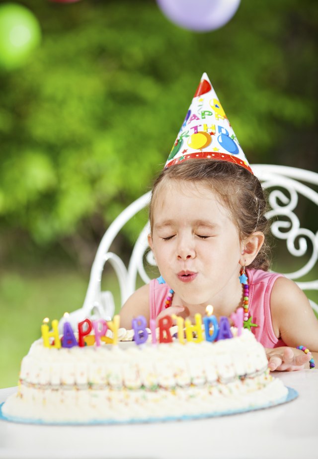 Girl blowing out birthday candles Girl blowing out birthday candles