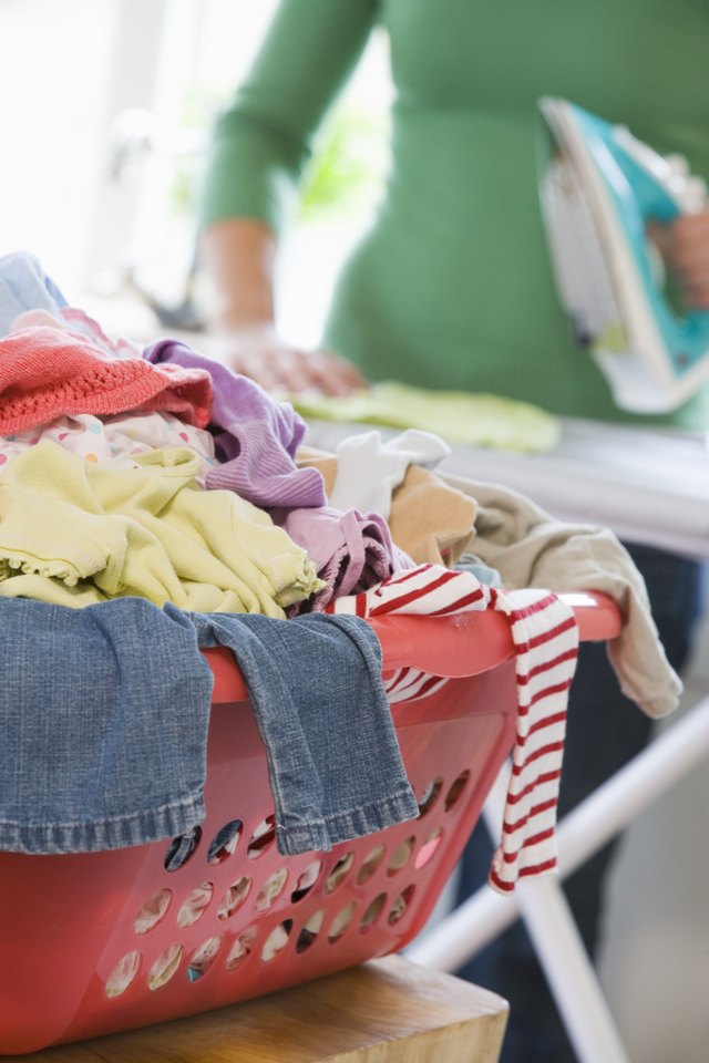 Laundry with iron in background