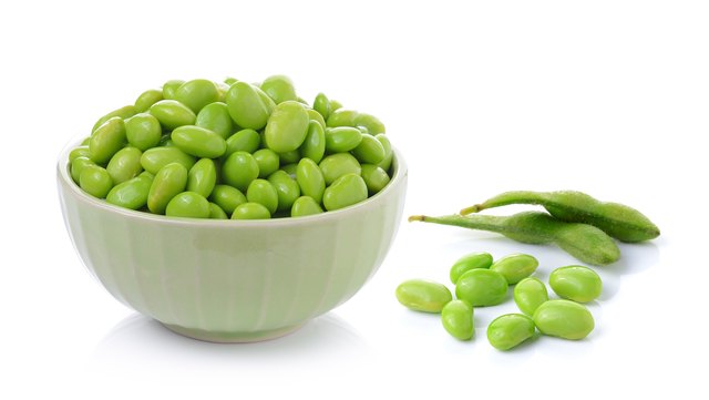 Made roasted edamame for a healthy snack full of iron.
