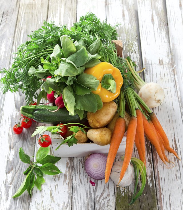 Box of fresh vegetables