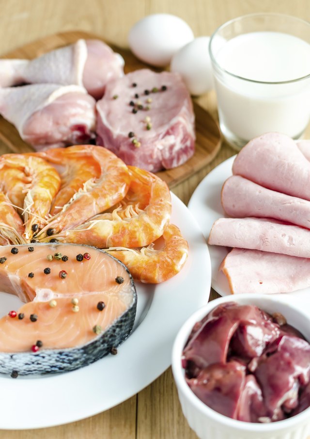 Protein rich ingredients on a table.