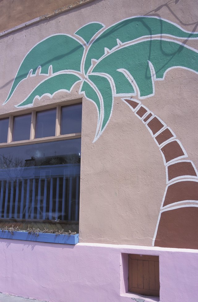 Paint a mural to backdrop the pebble garden.