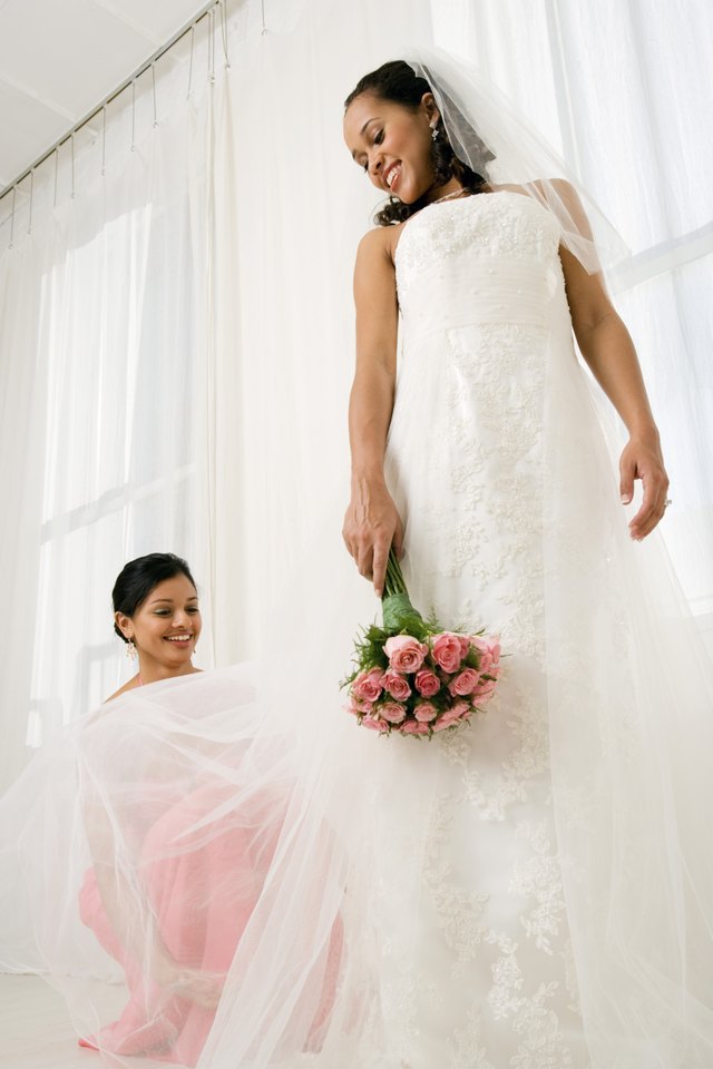 Ask your maid of honor to straighten your train throughout your wedding day.
