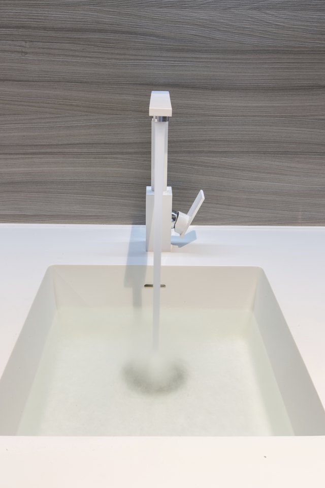 Close-up of a Corian sink & countertop