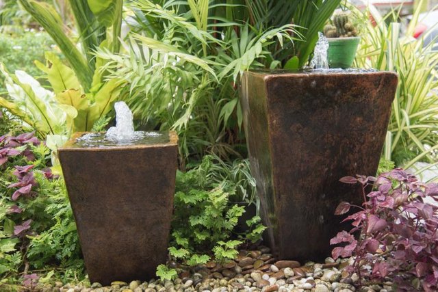 Make sure electrical cords and extension cords for fountains are rated for outdoor use.