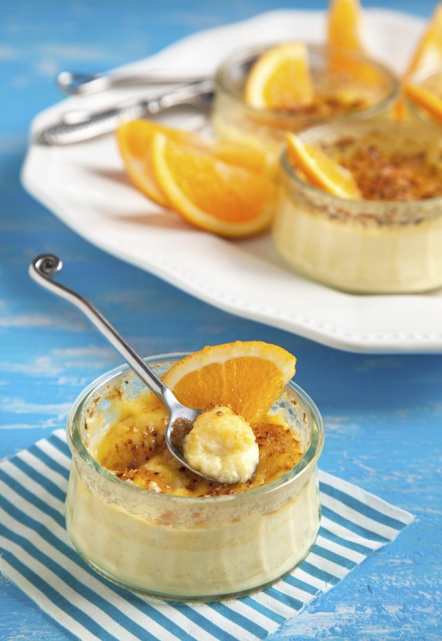 Small dish of orange curd.