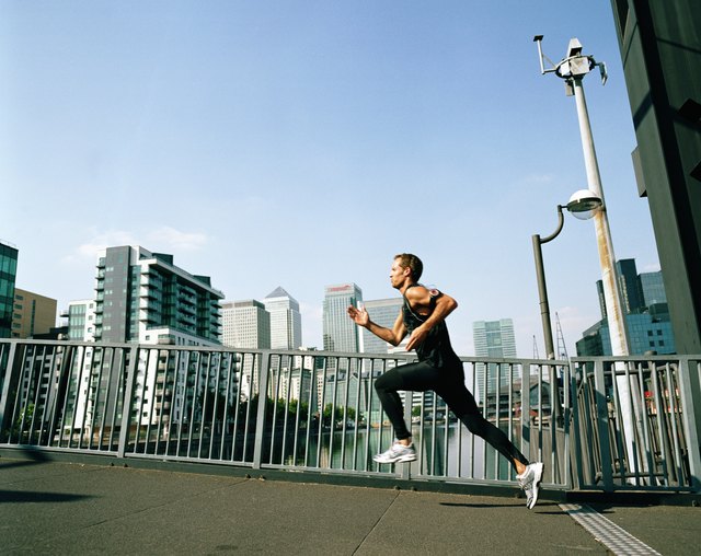 A man running for cardiovascular exercise.