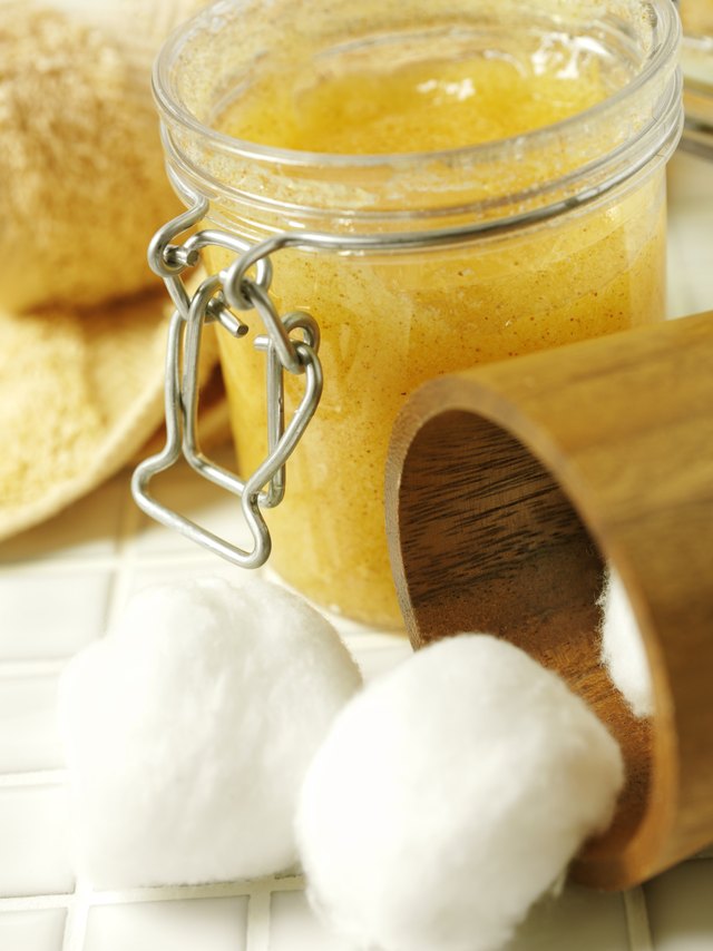 Cotton balls and wood container