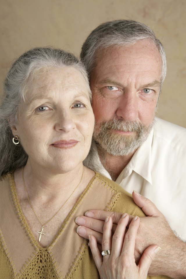 A couple feeling the same emotion.