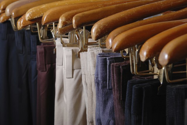 High quality hangers help keep dress pants smooth and wrinkle free.