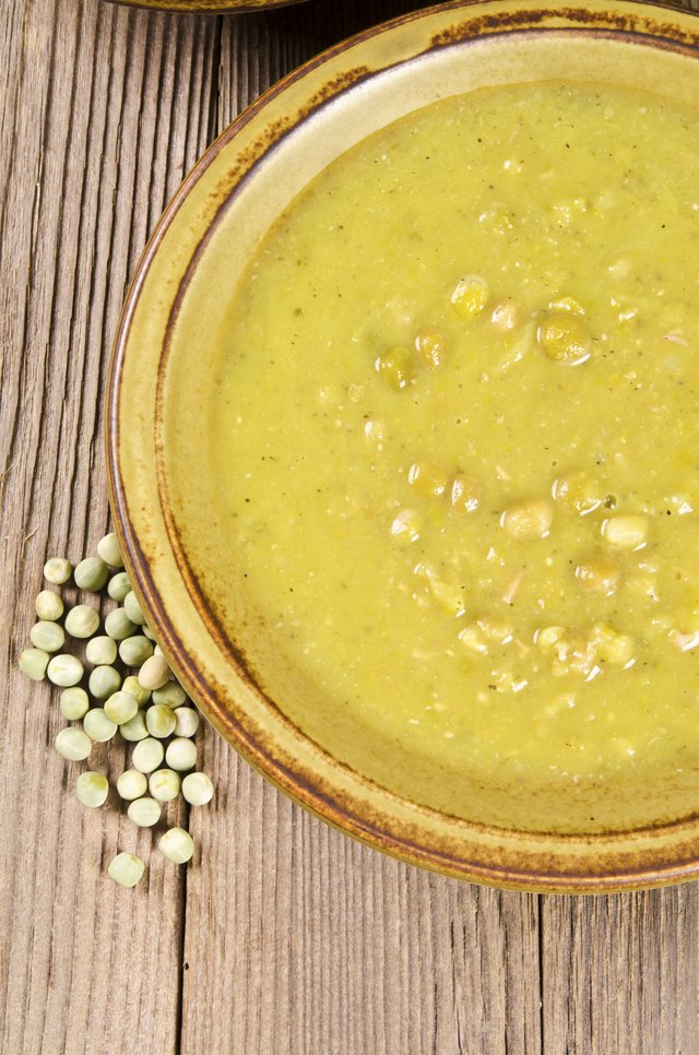 a bowl of split pea soup