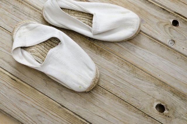 Don't use bleach on hemp shoes, as it can deteriorate the fabric.