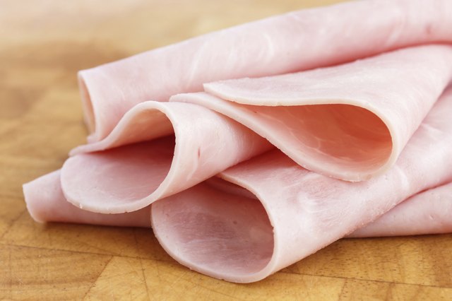 Close-up of sliced turkey.