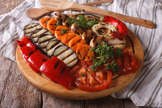 Load up your dinner with roasted or grilled veggies for a filling meal.