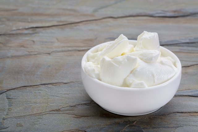 Small bowl of Greek yogurt.