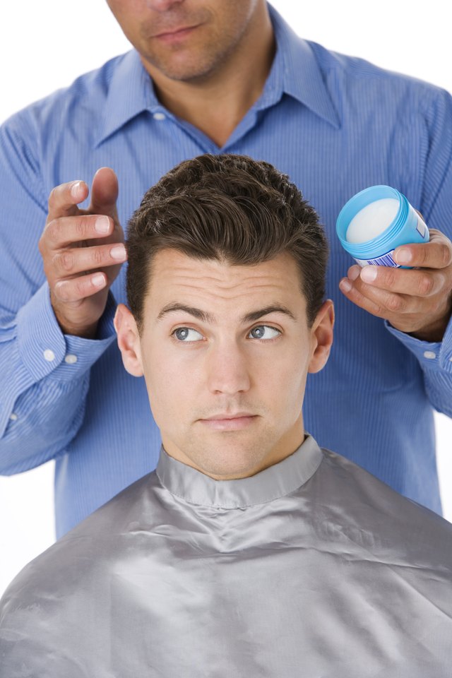 man with hair product