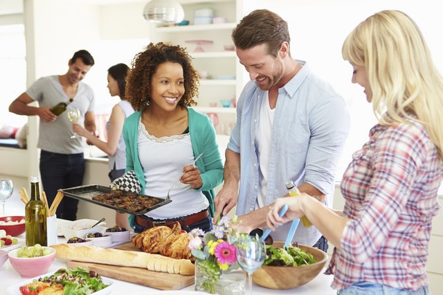 Friends at a dinner party
