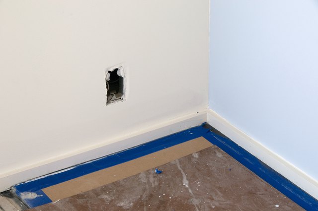 Tape off walls, floors and ceilings.