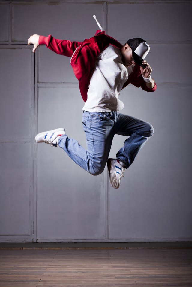 Hip hop dancer in air Hip hop dancer in air